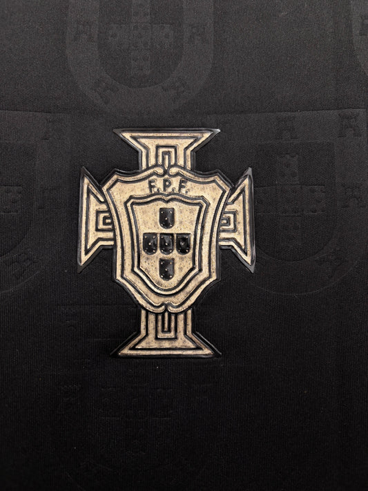 RONALDO 7 PORTUGAL BLACK HALF SLEEVE JERSEY (PLAYER VERSION LOGO )