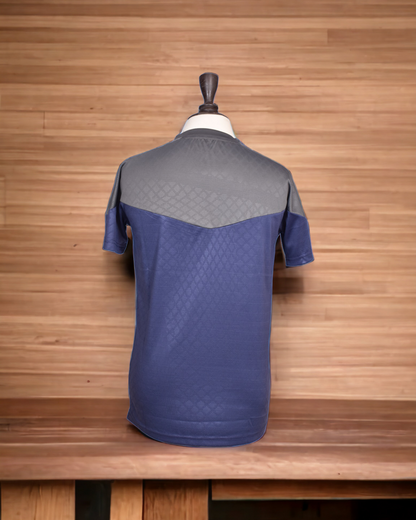 GREY AND BLUE RAGLAN DRI-FIT SWEAT ABSORBANT SHIRT