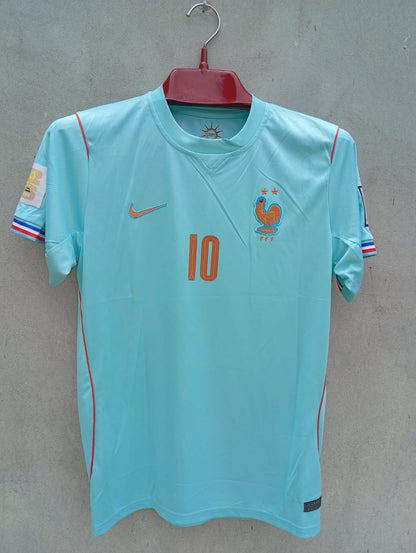 MBAPPE 10 FRANCE AWAY FIFA CUP JERSEY (EMBROIDED LOGO)