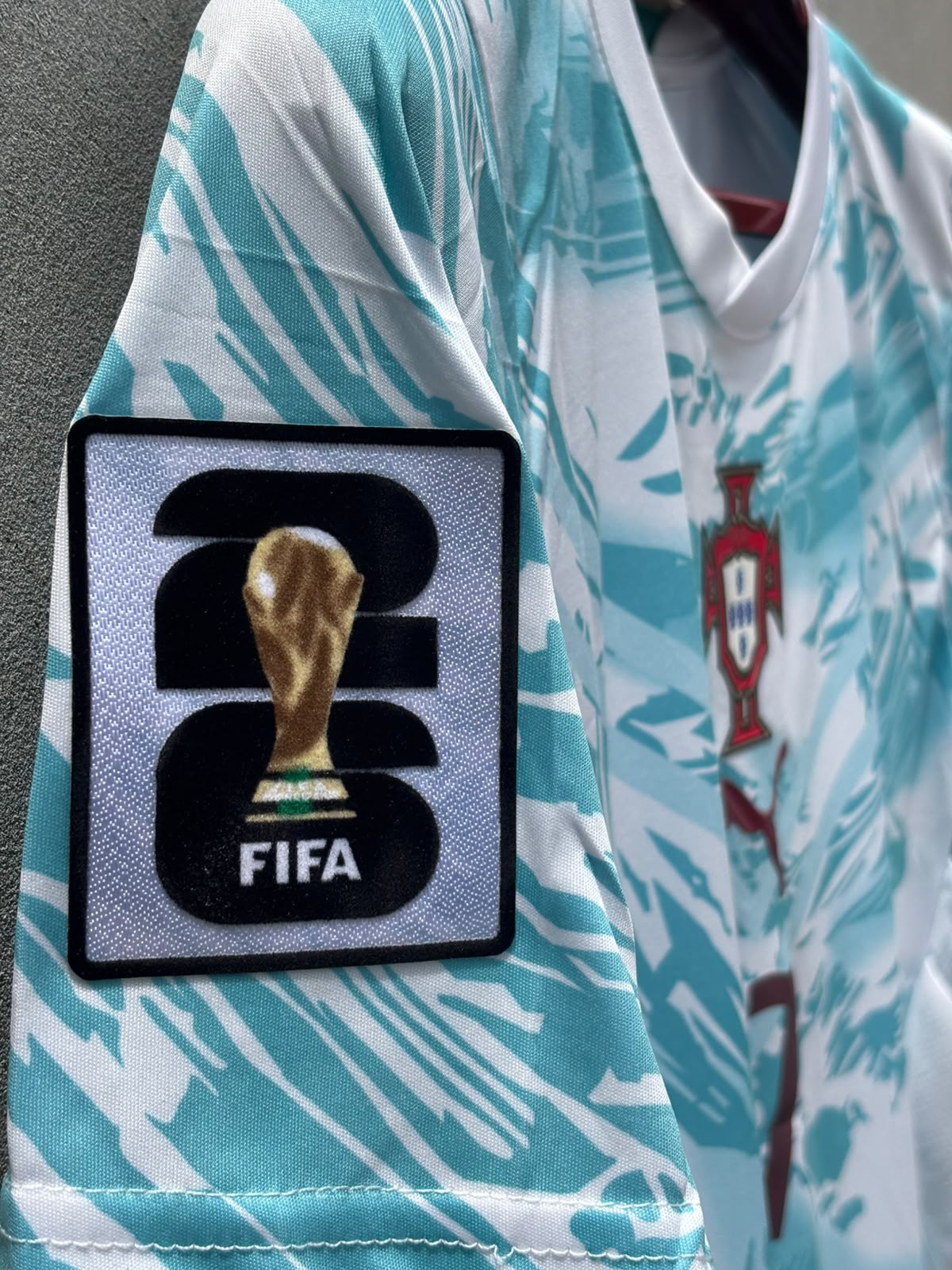 RONALDO 7 PORTUGAL AWAY FIFA CUP JERSEY (TPU LOGO)