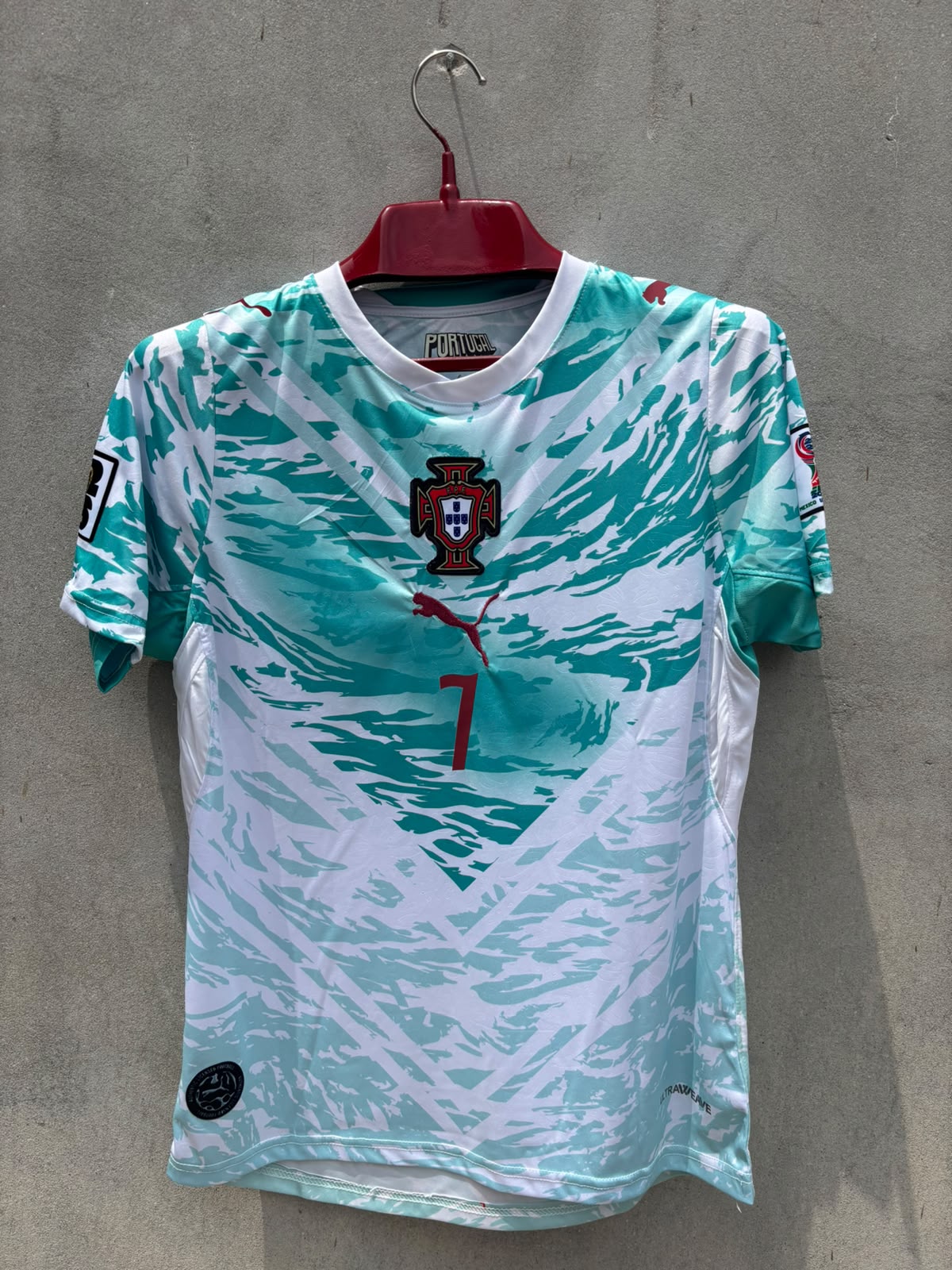 RONALDO 7 PORTUGAL AWAY FIFA CUP EMBROIDED LOGO JERSEY